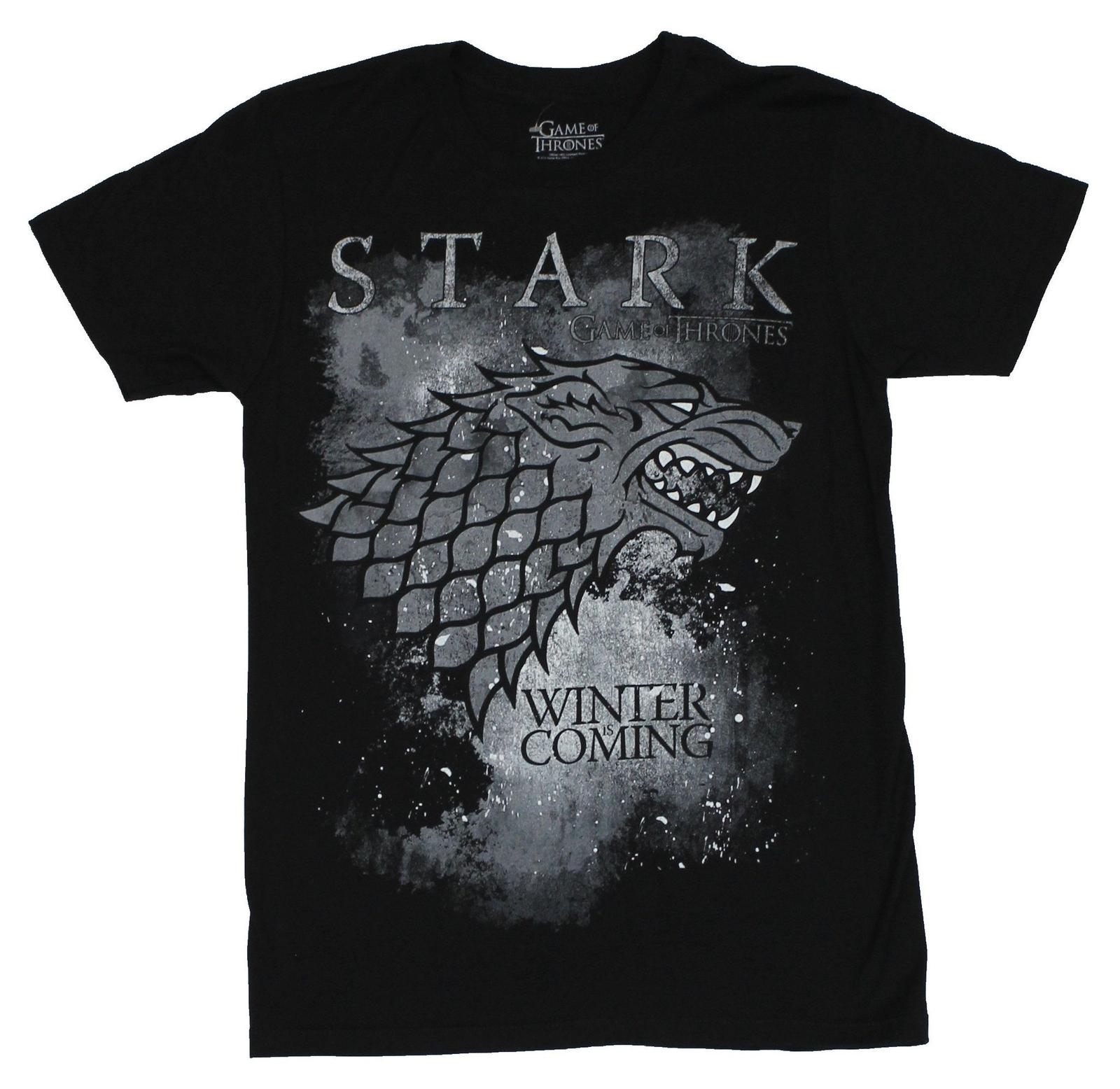 Game of Thrones Mens T-Shirt - Winter is Coming Splattered Wolf Head Image XXXL