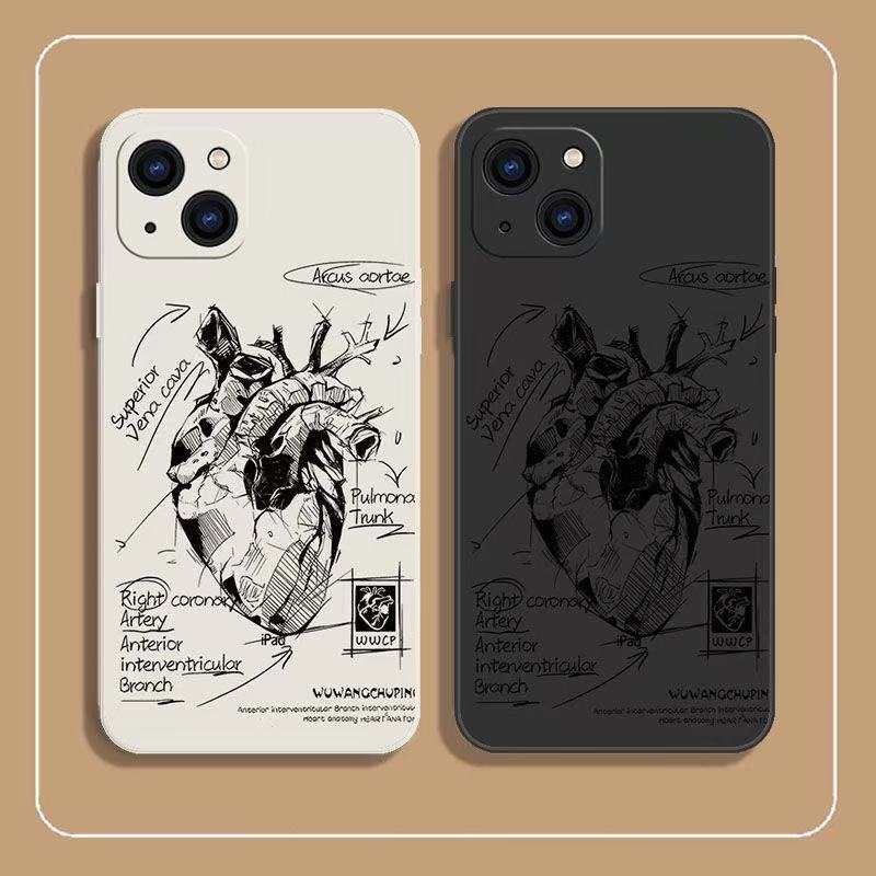 European and American Style Is Suitable for Iphone17promax Mobile Phone Case Personality 11 Apple 15 Anti-drop 14 Pro Heart 13/16