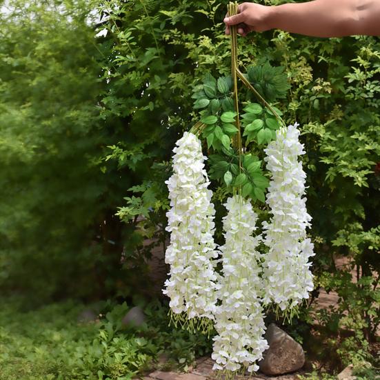 Artificial Wisteria Vine Indoor Outdoor Wall Hanging Fake Silk Flower Garland Home Wedding Party Festival Simulated Floral Decoration