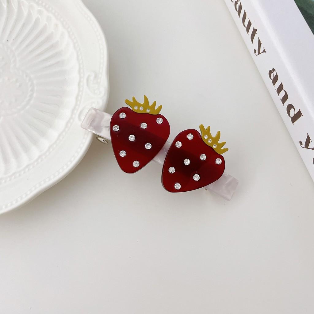 Beautifully Crafted Acetate Hair Claw Clips In Strawberry And Tomato Designs For Women Strawberry Clip 8.5cm