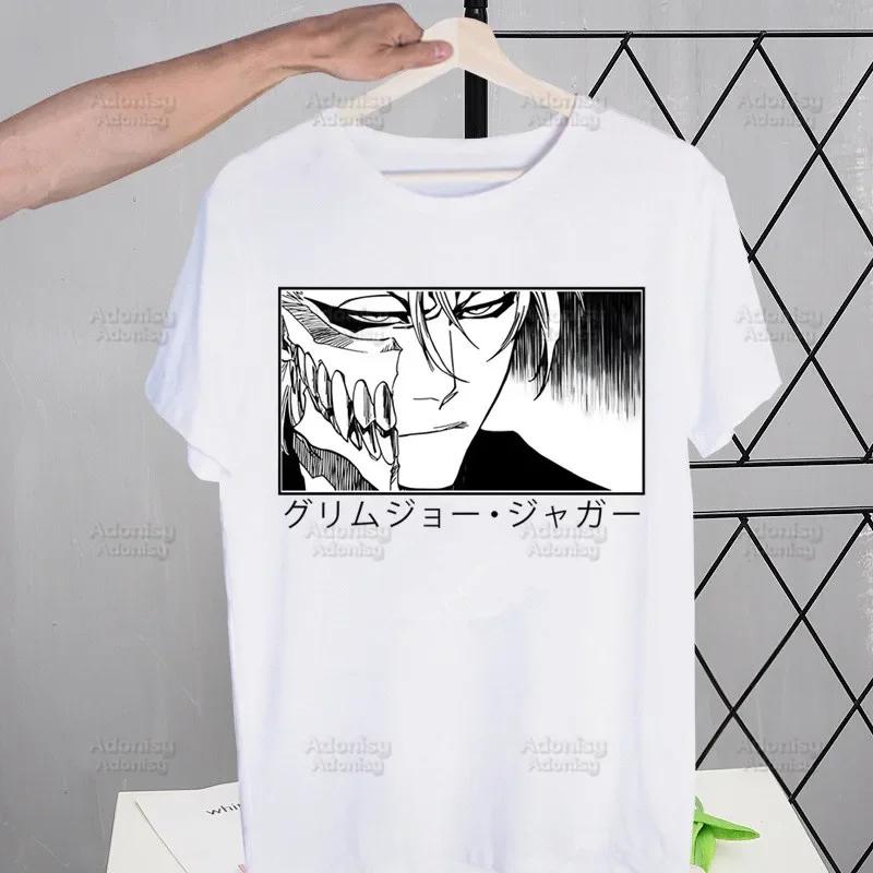 Bleach Anime Kurosaki Ichigo Japanese T Shirt Men Retro Washed Tops Tees Harajuku Tshirt Streetwear Hip Hop Male T-shirts