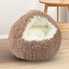 Winter Thermal Shell Cat Bed Soft Plush Shell-Shaped Semi-Enclosed Sleeping Nest for Small Dogs Kitten Pet Bed Comfortable Warm