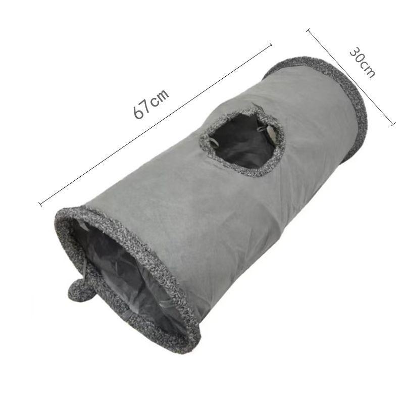 Hot Selling Foldable Suede Cat Tunnel & Teaser Toy