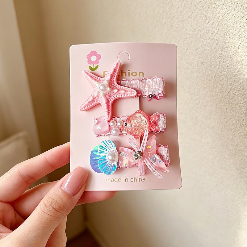 Pink 50-Piece Cute Hair Clip Set: Sweet Girly Japanese Cartoon Bangs Accessories