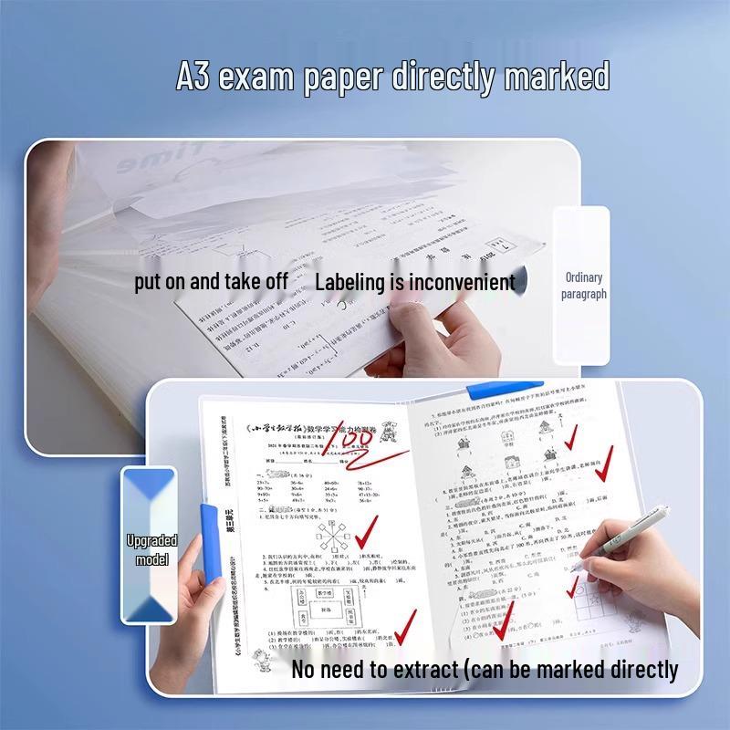 A3/A4 Dual Lever Test Paper Holder for Students - Organize and Store Test Papers Efficiently
