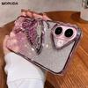 Cartoon Schmetterling Glitzer Treibsand Hülle für iPhone 16 15 14 13 Pro Max Plus 11 12 Galvanik Farbverlauf Bling Kamera Schutzfolie Weiche Hülle