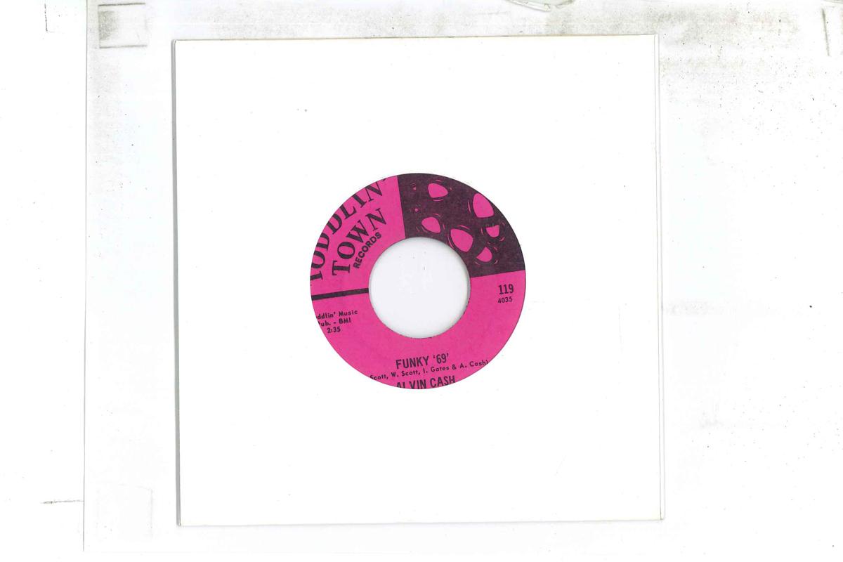 

7inch Record ALVIN CASH Funky 69 119 TODDLIN TOWN 1969 US SoulFunk Used