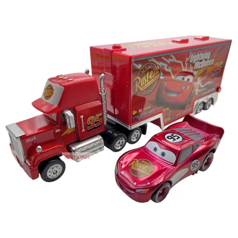 TAKAR TOMY Disney Pixar Autos Mack LKW Legierung Druckguss Ladeanhänger Spielzeug Lightning McQueen Rusteze Sammlerauto Modell Für Kinder