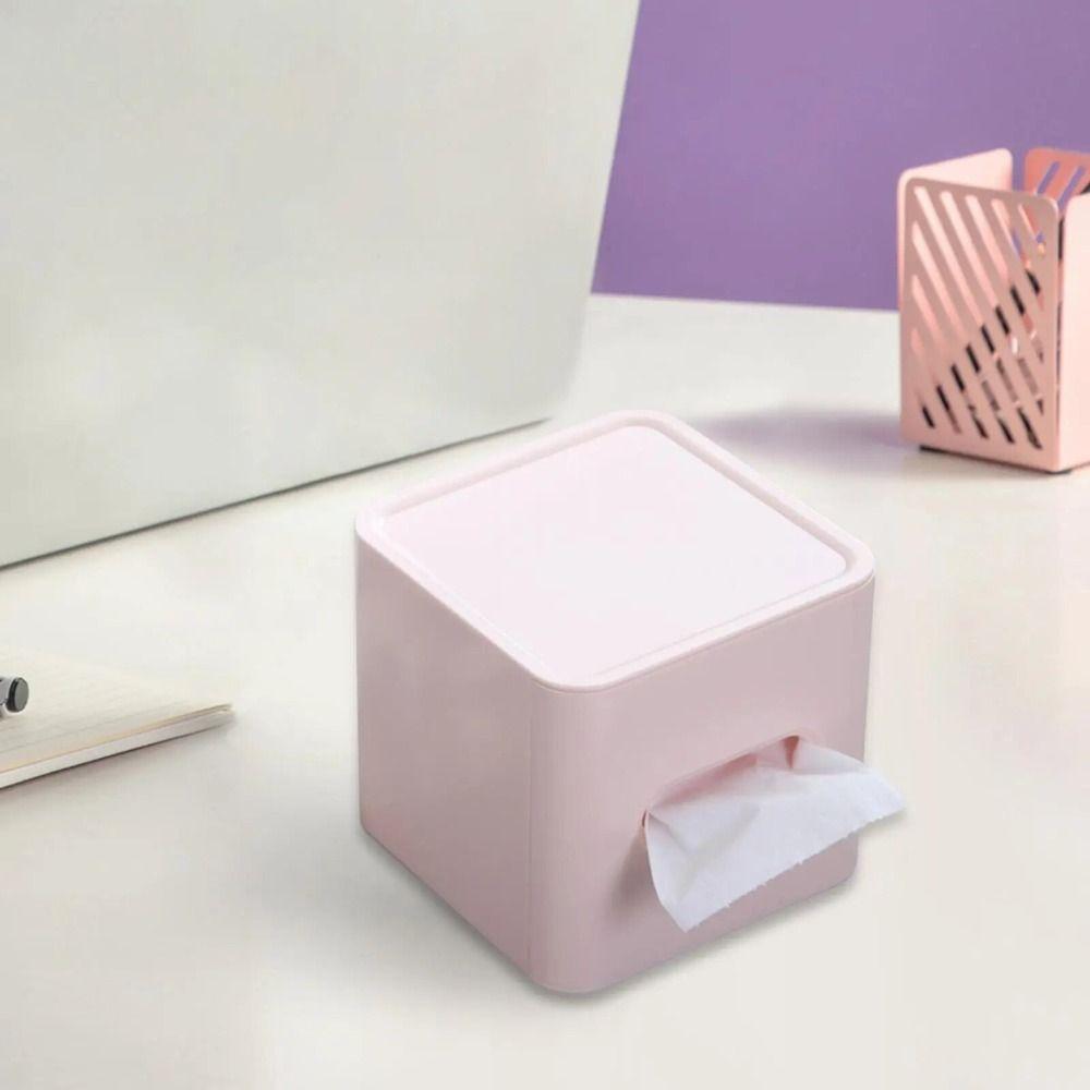 Simple Square Napkin Box Plastic Desktop Tissue Box Modern Tissue Storage Case  Dormitory