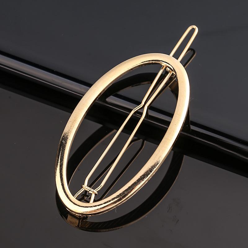 New Metal Geometric Love Heart Hair Clip Elegant Round Barrette for Women Girls Sweet Gold Hairpins Barrettes Hair Accessories