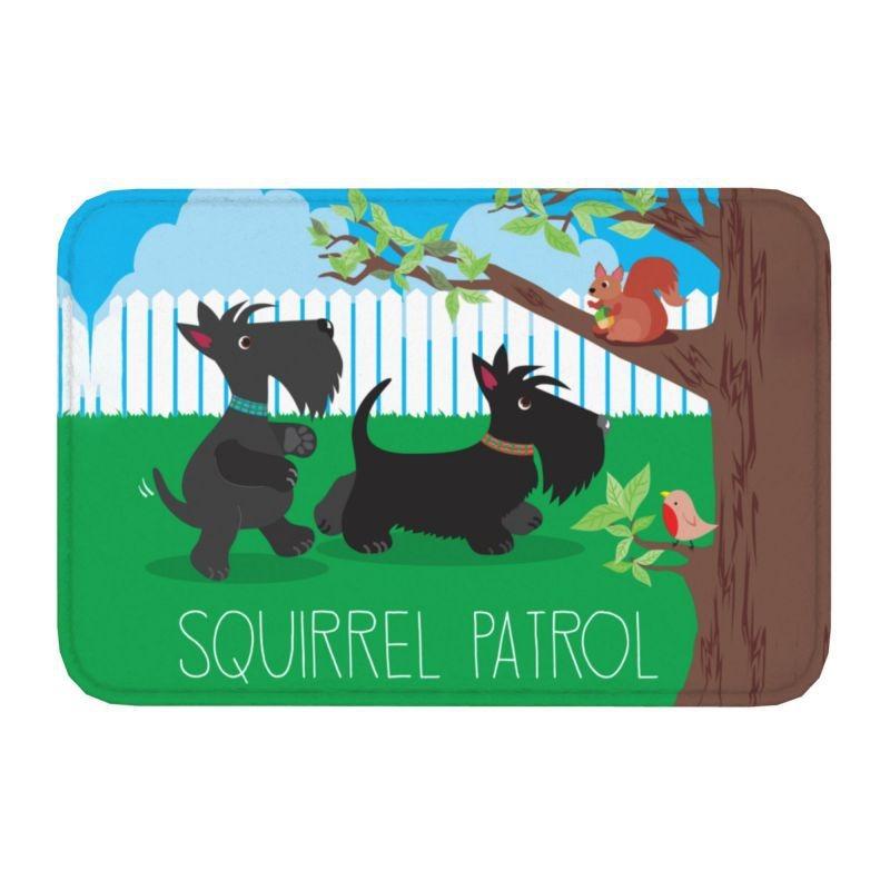 Cute Scottish Terrier Front Door Floor Entrance Mats Indoor Scottie Dog Bath Kitchen Doormat Toilet Carpet Rug Home Decoration