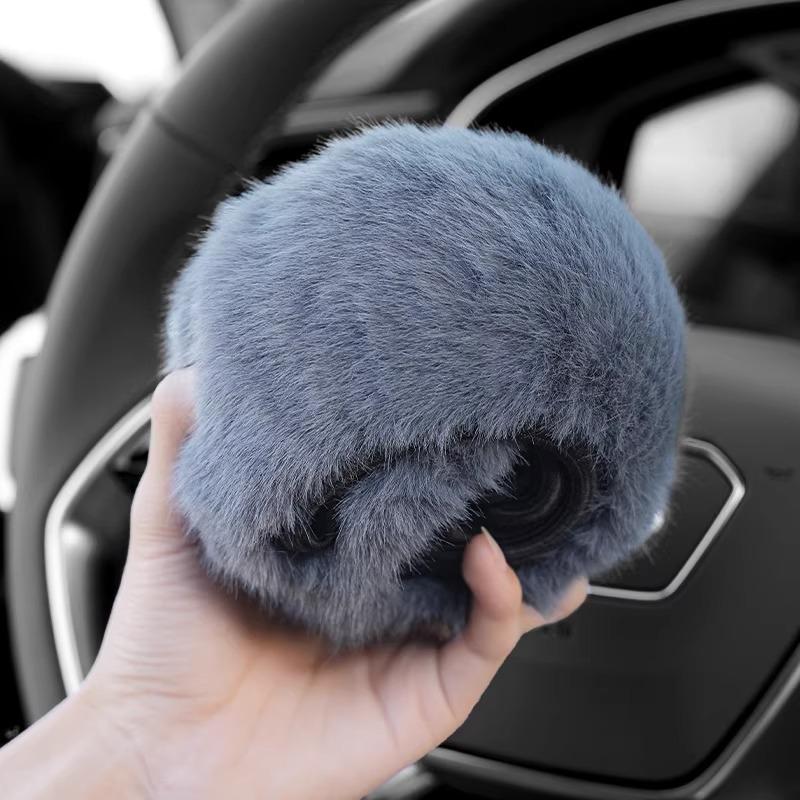 Winter plush retractable steering wheel cover, fashionable new style, warm, universal, anti slip, all car universal handle cover