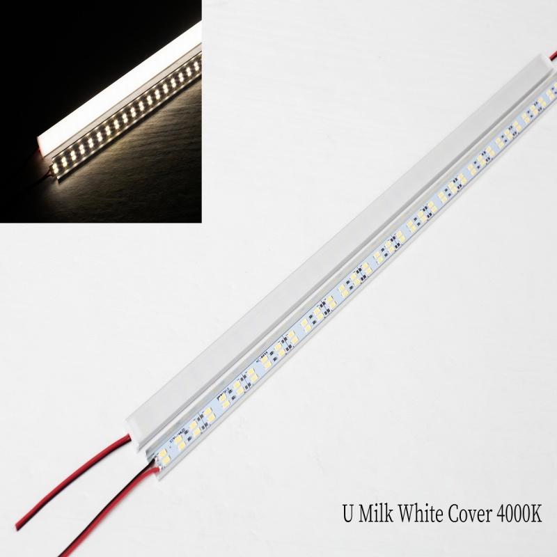 1Pcs Super Bright 72LEDs LED bar DC12V 50cm kitchen storage shelf LED profile aluminum channel rigid strip for indoor lighting