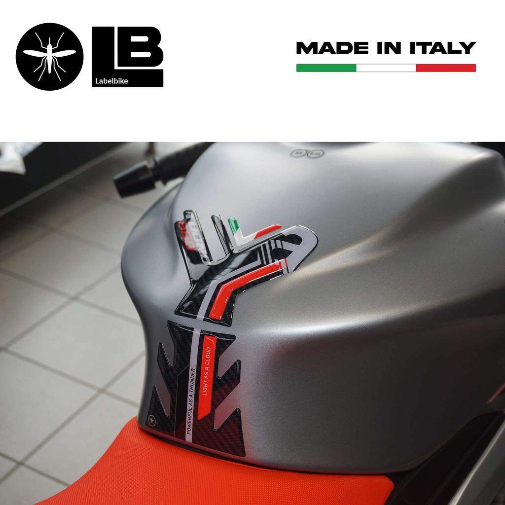 labelbike 3D Sticker Tank Pad Protection Compatible with Aprilia Tuono 6602022 Red