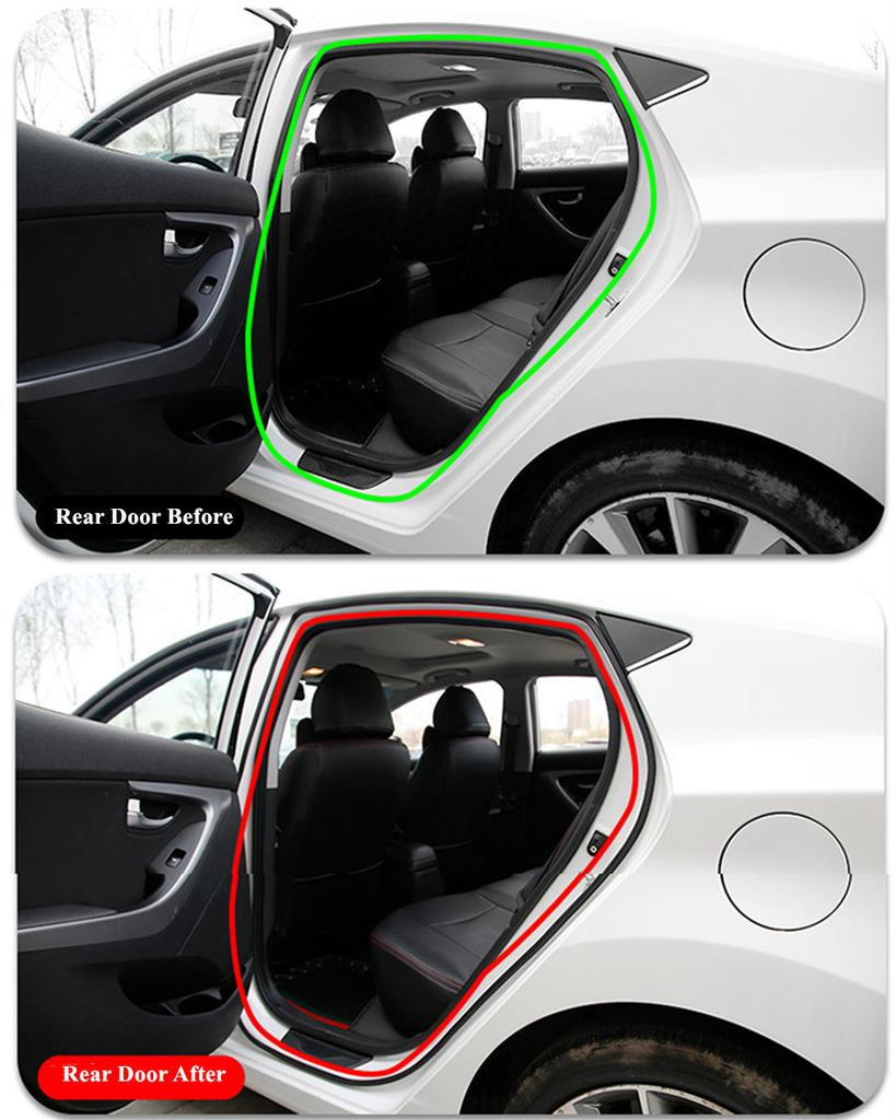 10m Thickened Car Door Pillar Edge Seal Rubber Seal Strip Soundproof