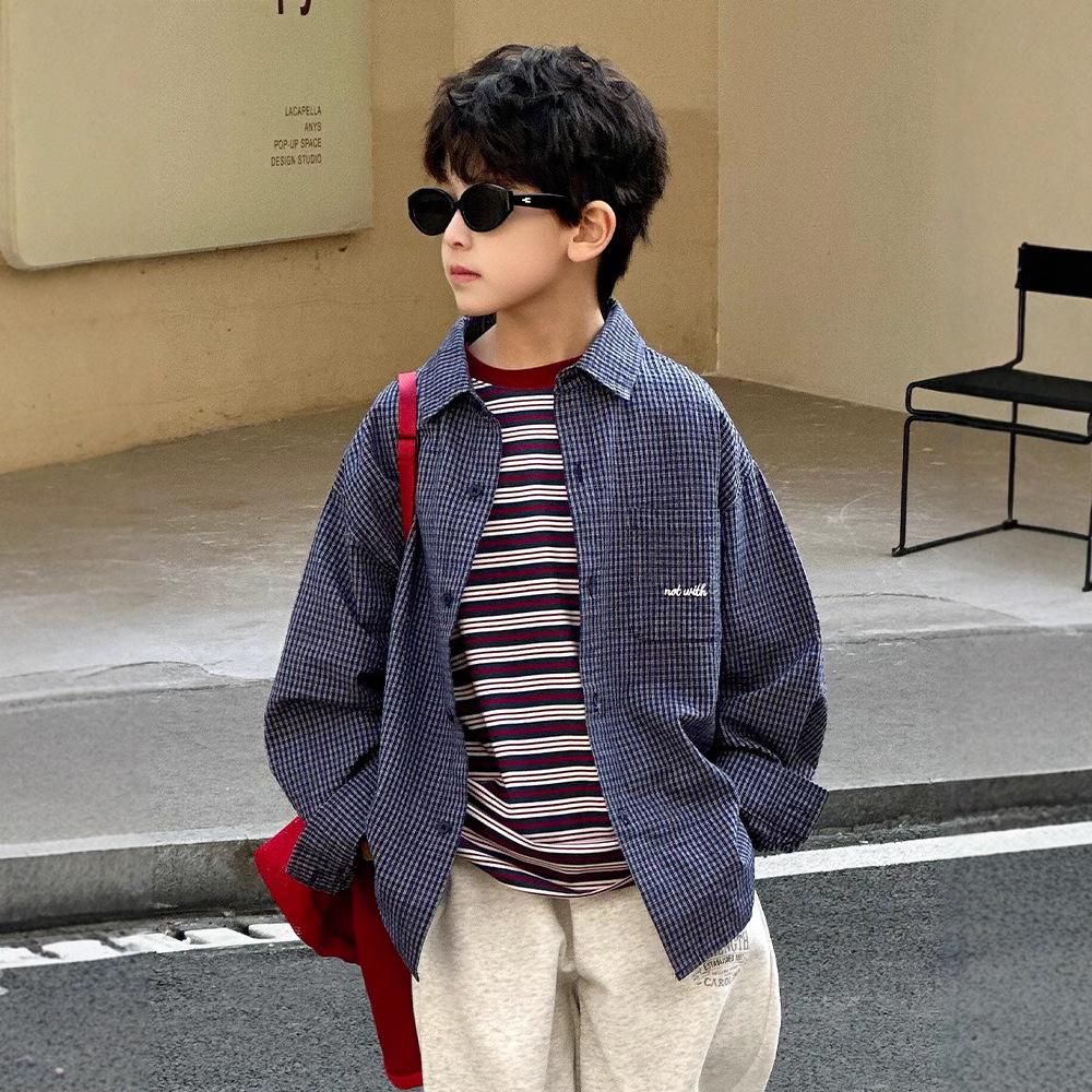 2025 Spring Retro Plaid Shirts for Boys and Girls