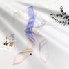 French green small long narrow silk scarf women's spring and autumn pointed corner tied bag ribbon braided hair band headgear scarf streamer belt
