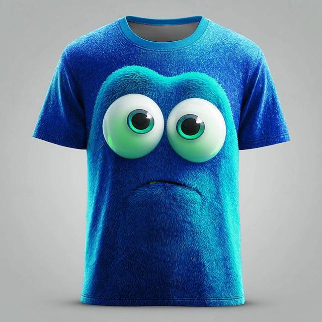 Funny Big Eyes Face 3d Printed T-shirt boys and girls Summer Casual Short Sleeve Funny Anime T Shirt Street Hip Pop Tops
