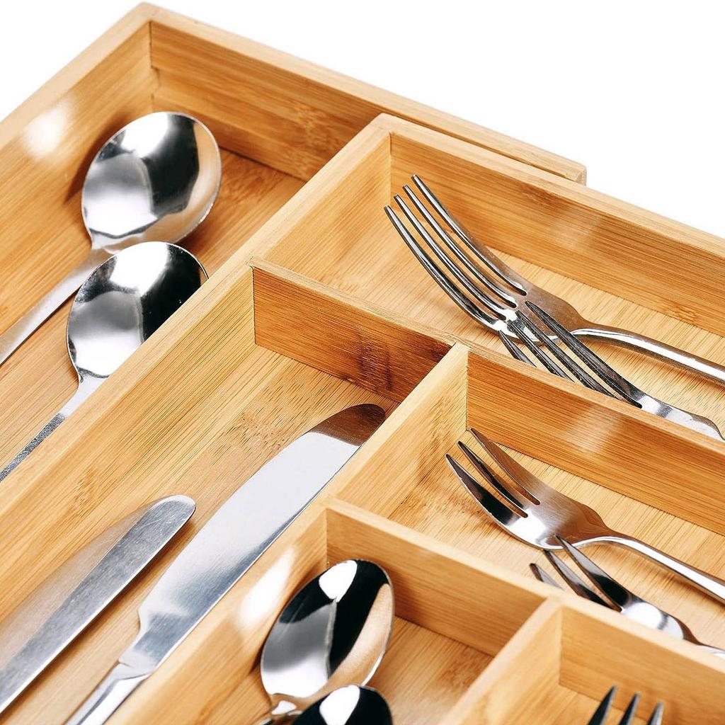 Ikar Bamboo Cutlery Organizer
