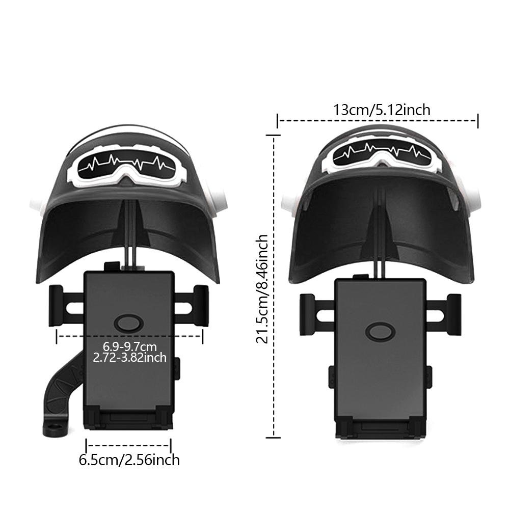 Waterproof Helmet Style Motorcycle Mobile Phone Holder with Sunshade for Electric Bicycle Small Rider Navigation Mount