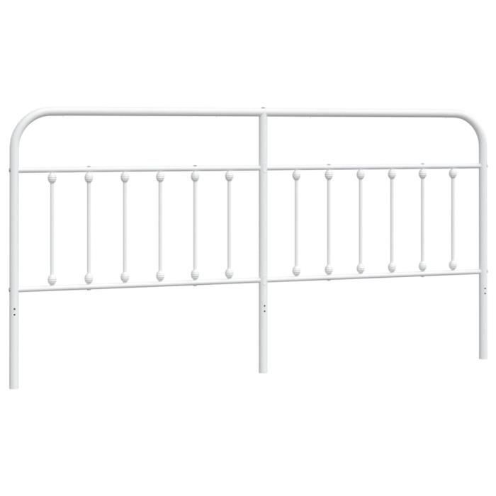 VidaXL White Metal Headboard 200 Cm 352665