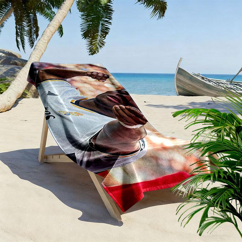 Aurelien Tchouameni Print Beach Towel, Large Soft Quick Dry Towel for Beach Camping Swimming