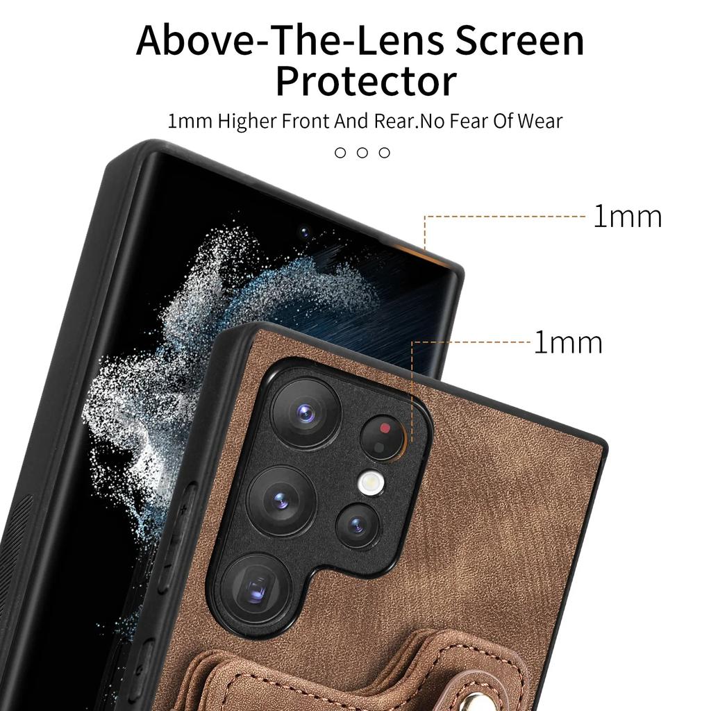 Ring Holder Phone Case for Samsung Galaxy S23 S21 FE S25 S24 S22 Ultra Plus A16 A06 A36 A15 A54 A53 A34  Wallet Card Slot Cover