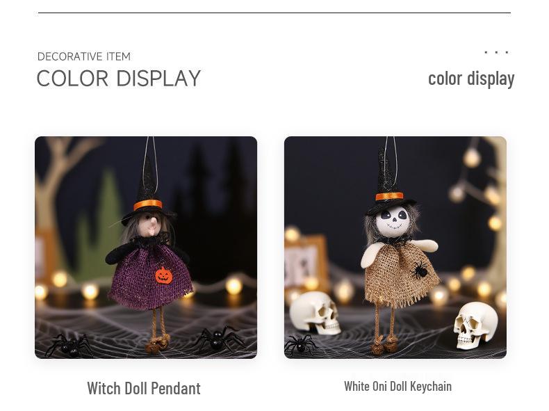 Cartoon Burlap Elf Pumpkin Doll Pendant for Halloween Decorations and Scene Dressing