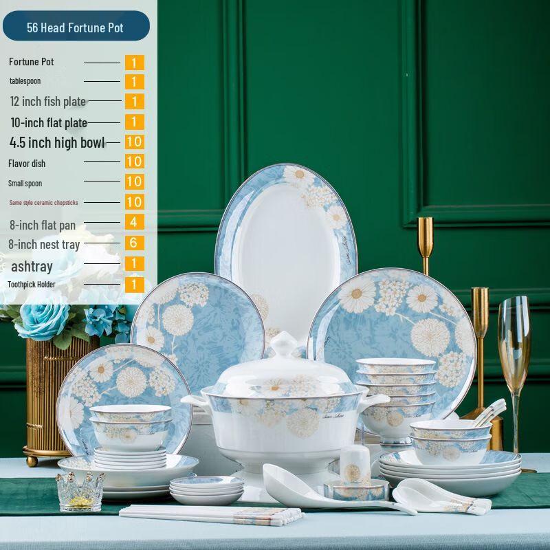 Chinese Style Ceramic Dinnerware Set