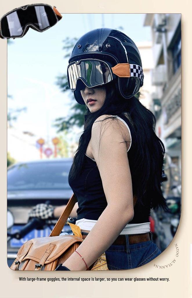 3C Certified Retro 3/4 Safety Helmet for Motorcycles & Electric Scooters – Unisex, All-Season