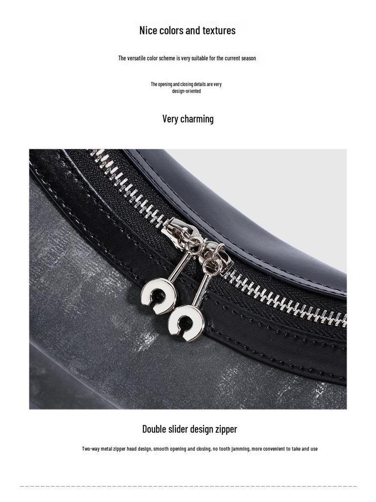 Crescent Crossbody Bag: 2025 Style, Versatile Small Women's Design, High-End Silk Satin Fashion.