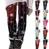 Women's Christmas Print Stretchy Leggings Casual Pants for Holiday Home Wear