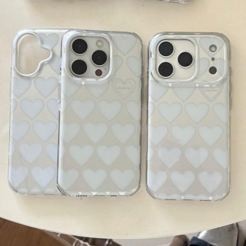 

INS Gentle Silver Blue Heart Magnetic Stand Case for Apple 17 Pro Max, Compatible with 16 Pro Max, Double Layer Design 14Pro Max