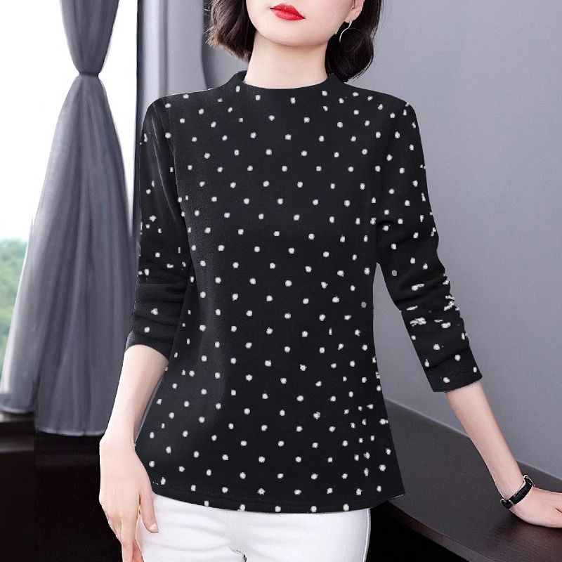 Women S Plus Size Long Sleeve Thermal T Shirt For Middle Aged Mom Warm Casual