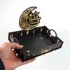 Star Moon Ramadan Wooden Tray Detachable Handmade Middle Dessert Container Funny Eid Mubarak Snack Tray Ramadan Festival