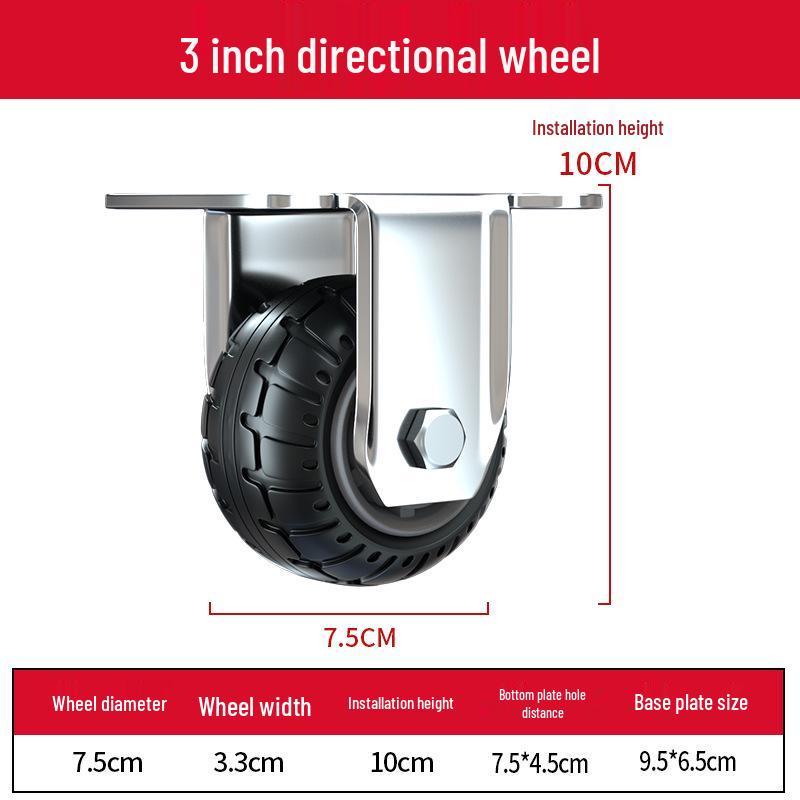 3-Inch Heavy Duty Swivel Wheel Hand Truck with Brake and Silent Rubber Casters