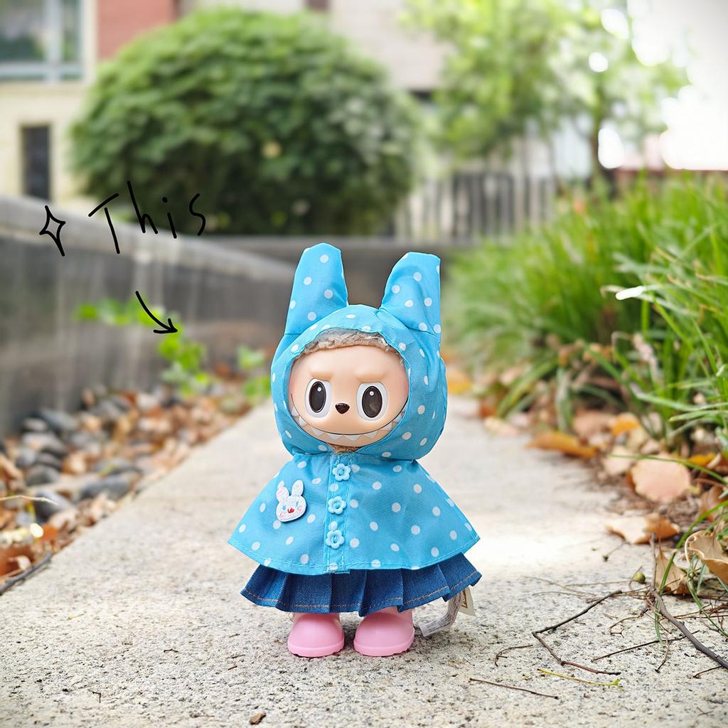 Only Clothes for V1 V2 V3 Labubu Clothes Raincoat Colorful Polka Dot Waterproof Suit Set Raincoat Suit Set Children's Gift