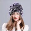Russian Rex Rabbit Fur Hat Hand Made Knitted Beanies Soft Snow Hats