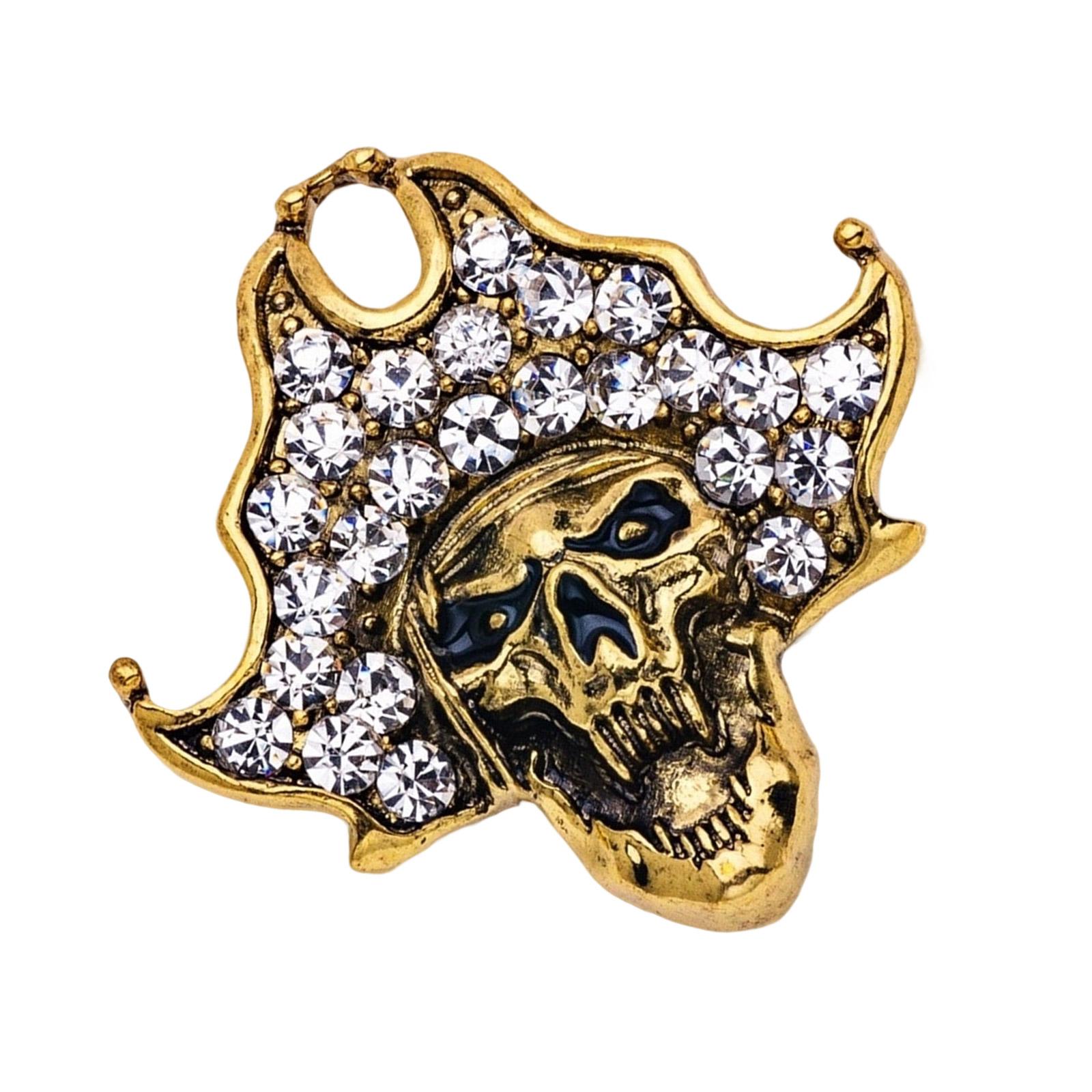 

Skull Pin For Women Sturdy Alloy Brooch Gothic Jewelry for Parties Daily Wear Secure Closure Gifts Addition золотой