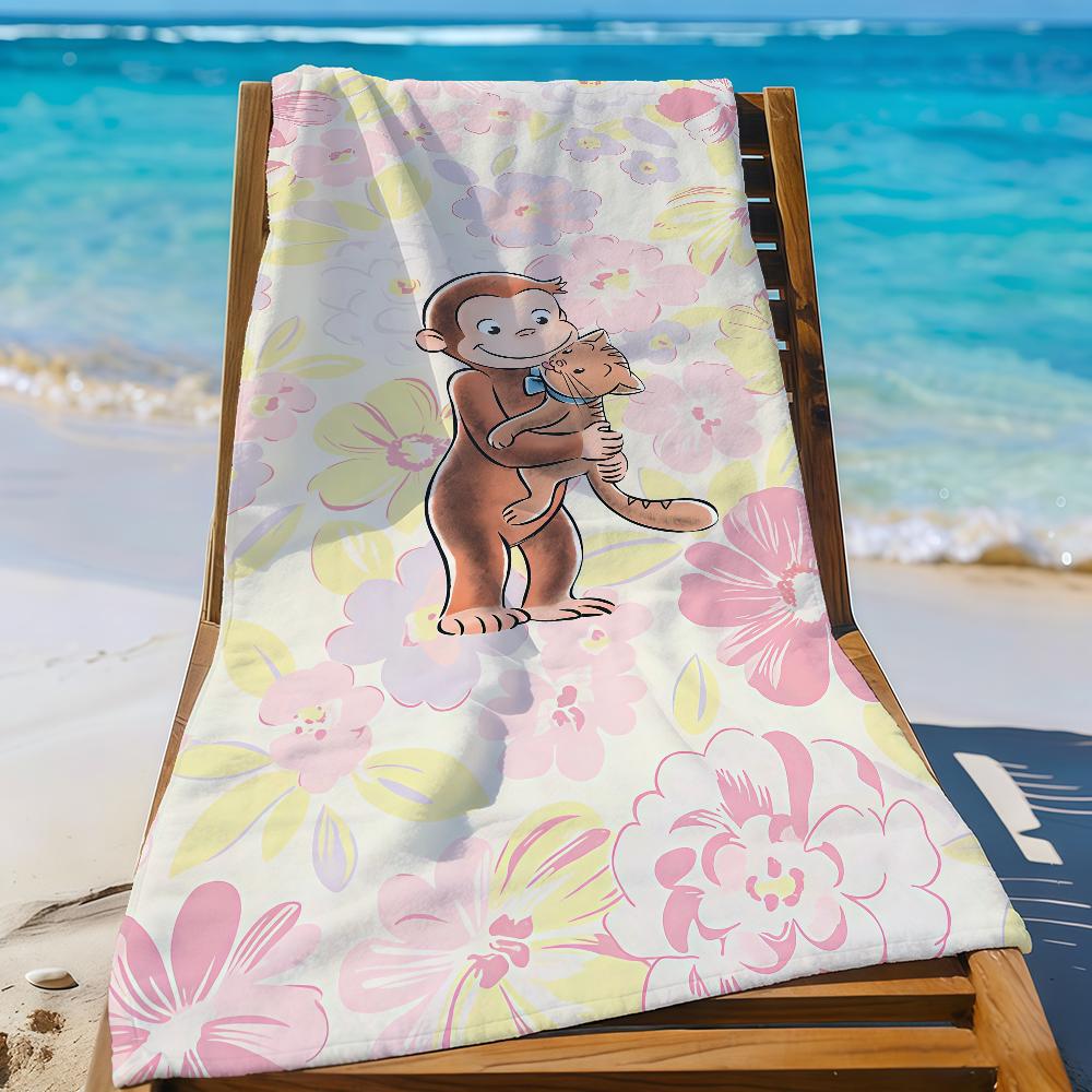 

Cartoon C-Curious G-George Towel Sports Quick Dry Travel Camping Gear Sandproof Soft Light Large Beach Towel W40*H60(CM)