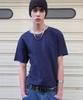 DOFFJASON Cutoff Layered Slub T-Shirt Navy