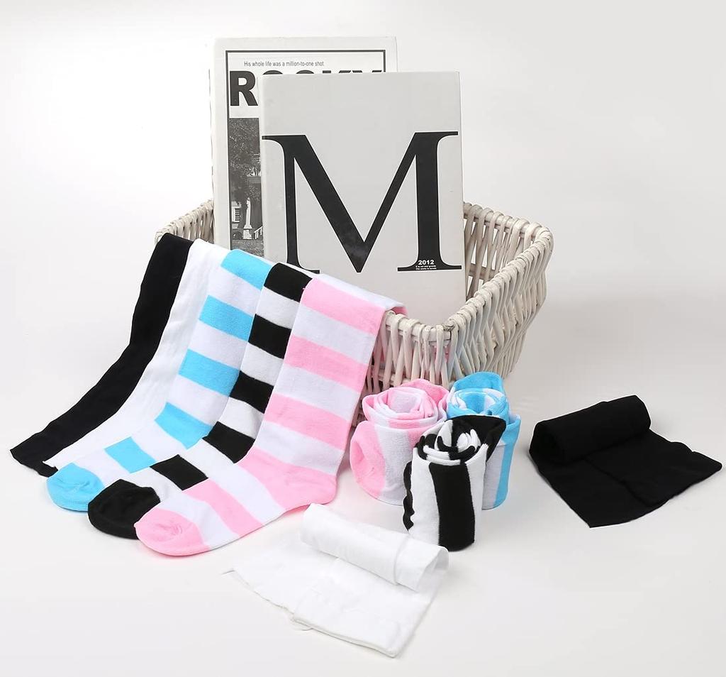 Set of 5 Pairs of Socks for Crossdressing [Lunon] Knee-high (plain/striped Set)