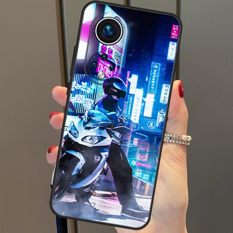 Neon Motorcycle Biker For Huawei P40 Lite P20 P30 Pro Nova 9 Nova 5T P Smart 2019 Case For Honor 50 8X 9X 10i