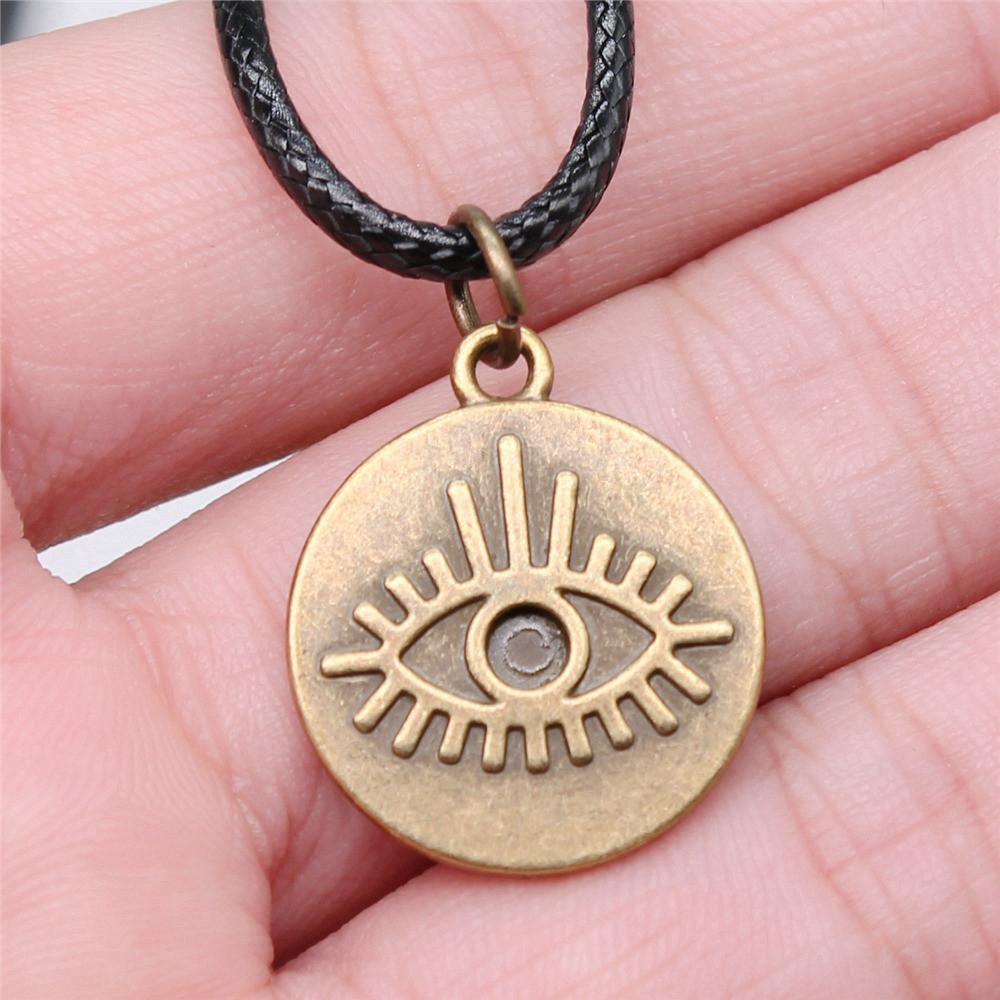 45cm Necklace Leather Chain Big Eye Of Horus Minimalist Jewelry Components QN029