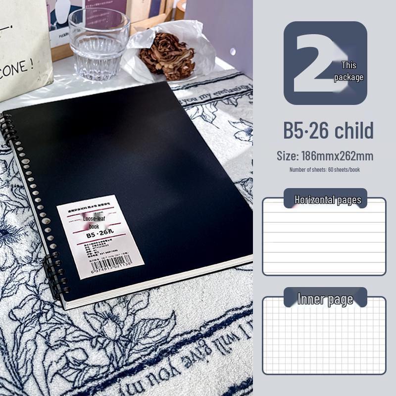 B5 Soft-Touch Loose-Leaf Notebook with Removable Coil and Stylish Binder Cover