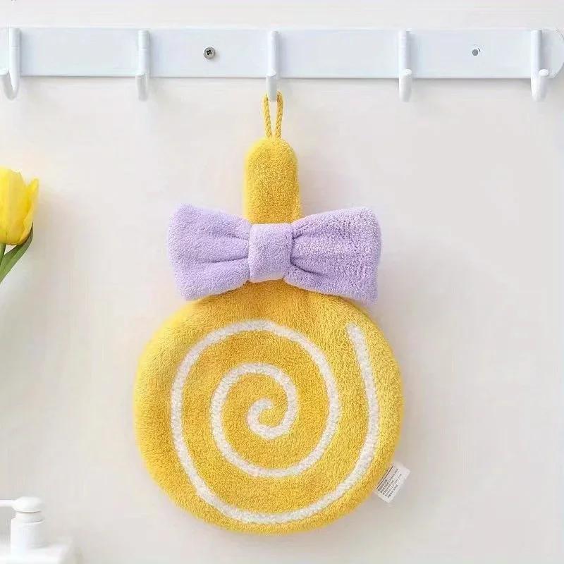 

Lollipop Hand Towels Kitchen Washcloths Kids Washcloths Kitchen Dish Cloths Hanging Hand Towels Towel for Kids with Hanging Ring жёлтый