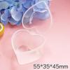 25Pcs Heart Pattern Storage Box Set Transparent Plastic Container for Jewelry Organization DIY Sealing Case Use