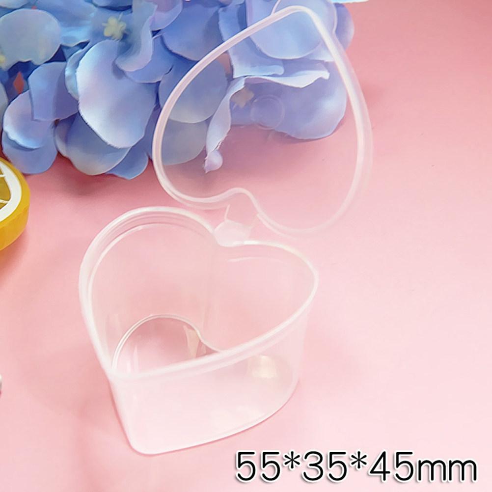 25Pcs Heart Pattern Storage Box Set Transparent Plastic Container for Jewelry Organization DIY Sealing Case Use