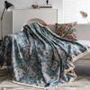 Sofa Towel Anti-cat Scratch Blue Flower Jacquard Thick Retro