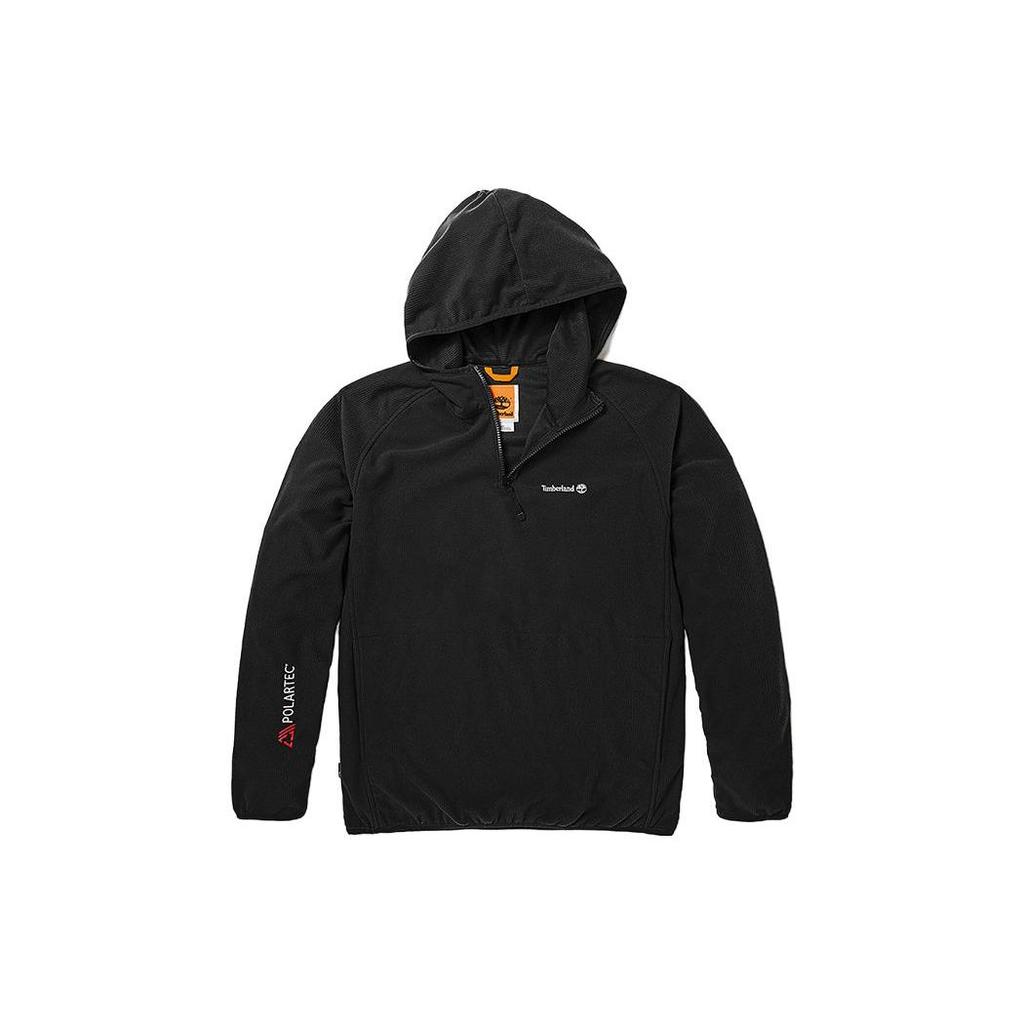 Timberland Logo Embroidered Outdoor Casual Moisture-Wicking Fleece Hooded Jacket Men Jackets Black A2KS5-001